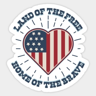 heart USA Sticker